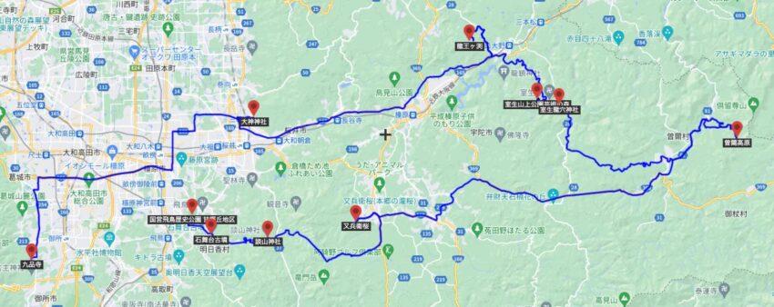 奈良県中部のおすすめツーリングルート