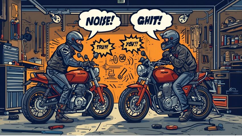 バイクで口論する人