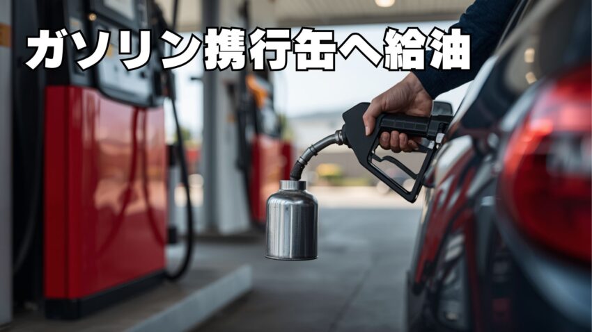 ガソリン携行缶への給油方法